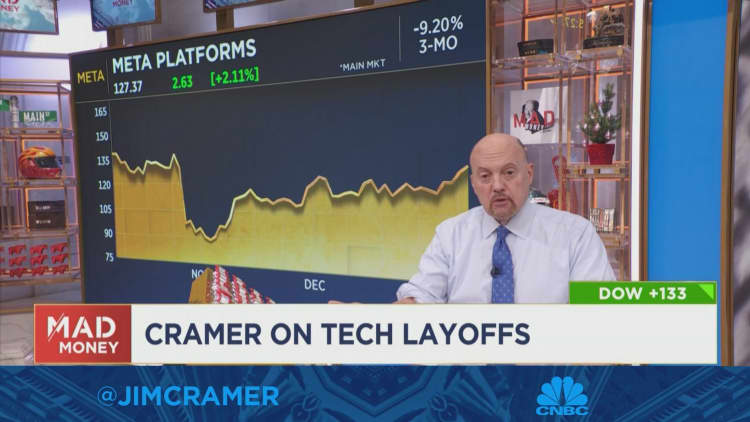 Jim Cramer says more tech layoffs are coming after Salesforce cuts 10% of its headcount