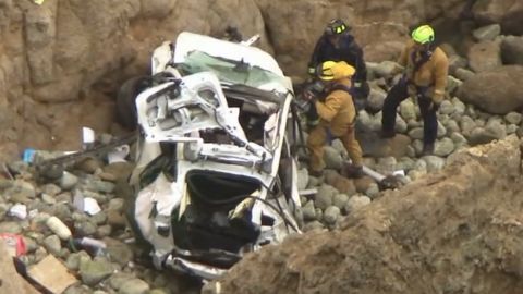 California father is charged with attempted murder after allegedly driving his family off an oceanside cliff, prosecutors say