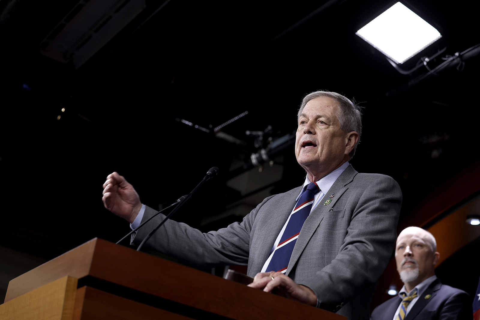 Rep. Ralph Norman (R-SC) speaking during a news conference with the House Freedom Caucus on the debt limit negotiations at the U.S. Capitol Building on March 10.