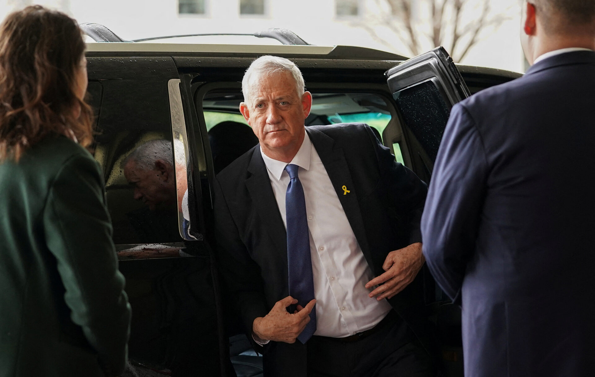 Israeli war cabinet member Benny Gantz seen on March 5, 2024, at the U.S. State Department in Washington, D.C.